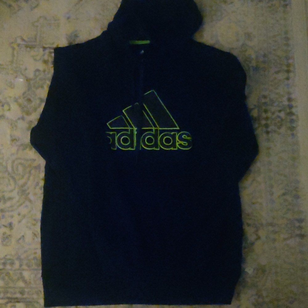 Men's medium heavyweight navy blue and green Adida